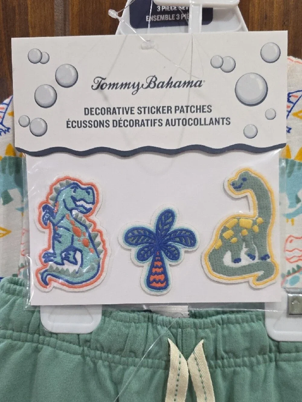 Tommy Bahama White Kids Tee with Multicolor Dino Print